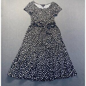 Perceptions New‎ York Polka dot Dress Size Large,Stretch,Tie Waist,Preppy